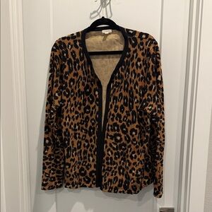 Talbots Animal Print Sweater with Black Accents